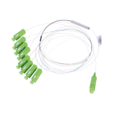 Divisor Óptico (Splitter) Tipo PLC, de 1x8, Con Conector de Entrada SC/APC y Conectores de Salida SC/APC