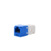 Conector Jack RJ45 Estilo TG, Mini-Com, Categoría 6, de 8 Posiciones y 8 Cables, Color Azul