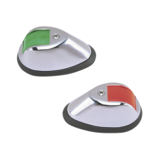 Set de Luces de Navegación Verticales en Carcasa Cromada en Color Rojo/Verde para Embarcaciones a Motor de Hasta 20 Metros
