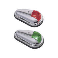 Luz de Navegación Bicolor, Acero Inoxidable Pulido, Base Polímero Negro, Lentes Rojo y Verde, 1 Milla Náutica, 12V, 10W, Contactos Bañados en Oro, Para Embarcaciones hasta 12m, Vendido en Pares
