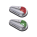 Luz de Navegación Bicolor, Acero Inoxidable Pulido, Base Polímero Negro, Lentes Rojo y Verde, 1 Milla Náutica, 12V, 10W, Contactos Bañados en Oro, Para Embarcaciones hasta 12m, Vendido en Pares