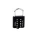 Candado Digital de Combinación M40 / No Requiere Llave / Combinación única integrada por 4 dígitos / Color Negro.