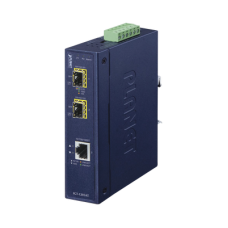 Convertidor de Medios Industrial de 1 Puerto Ethernet 10/100/1000 Base-T a 2 Puertos SFP 100/1000/2500 Base-X 