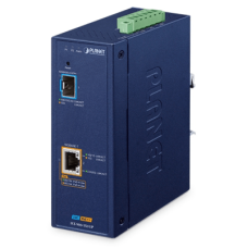 Convertidor de Medios PoE Industrial / Puertos 10G SFP+ y 10GBASE-T / PoE++ 802.3bt 95W / -40 a 75°C Operación / VLAN, ERPS, QoS /Cuenta con Doble Entrada para Fuente de Alimentación 12~54V
