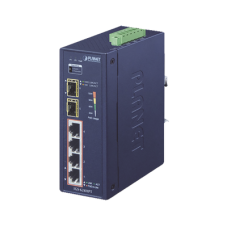 Switch PoE Industrial No Administrable de 4 Puertos PoE 10/100/1000T 802.3at, 2 Puertos SFP 10/1000X Switch PoE Industrial No Administrable de 4 Puertos PoE 10/100/1000T 802.3at, 2 Puertos SFP 10/1000X