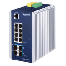 Switch Ethernet Gestionado Capa 3 Industrial DIN-rail / Red Extendida de 10G para Fábricas y Áreas Metropolitanas / 8 Puertos RJ45 10/100/1000BASE-T / 4 Puertos SFP+ 10GBASE-SR/LR / Temp. Operativa -40 a 75 grados C / Protección ESD a Switch Ethernet Gestionado Capa 3 Industrial DIN-rail / Red Extendida de 10G para Fábricas y Áreas Metropolitanas / 8 Puertos RJ45 10/100/1000BASE-T / 4 Puertos SFP+ 10GBASE-SR/LR / Temp. Operativa -40 a 75 grados C / Protección ESD a