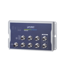 Switch Industrial Tipo Plano, Capa 2, 8 Puertos M12 10/100/1000T, Con Modo Bypass, Carcasa IP40 Switch Industrial Tipo Plano, Capa 2, 8 Puertos M12 10/100/1000T, Con Modo Bypass, Carcasa IP40