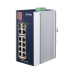 Switch Industrial PoE no administrable de 8 Puertos 10/100TX 802.3at,  Hasta 240 W, Combo TP / SFP Gigabit TP / SFP  (-40 ~ 75 grados C)