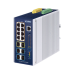 Switch Industrial Capa 3 de 8 Puertos 10/100/1000T PoE 802.3bt, 2 Puertos SFP 1 G/2.5 G, 4 Puertos SFP 10G, Instalación en Pared o Puerto DIN.