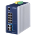 Switch Ethernet Gestionado Capa 3 Industrial DIN-rail / Red Extendida de 10G para Fábricas y Áreas Metropolitanas / 8 Puertos RJ45 10/100/1000BASE-T / 4 Puertos SFP+ 10GBASE-SR/LR / Temp. Operativa -40 a 75 grados C / Protección ESD a