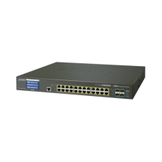 Switch Administrable L2+ 24 puertos gigabit c/ Ultra PoE, 4 puertos 10G SFP, c/Display, (600W) Switch Administrable L2+ 24 puertos gigabit c/ Ultra PoE, 4 puertos 10G SFP, c/Display, (600W)