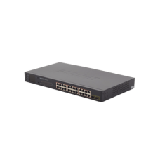 Switch PoE de 24 Puertos Gigabit 802.3af/at con Modo Extendido 250 m, 2 Puertos SFP 1000SX , Pantalla LCD para Configuración Básica, Hasta 300 W para PoE