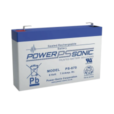 Batería 6V, 7AH, Para Respaldo, Tecnologías AGM/VRLA, 5 Años Vida Útil, Terminales F1, Reconocida UL 