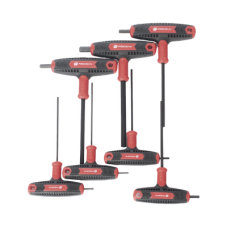 Juego de 7 Llaves Hexagonales ( Allen )  Milimétricas con Mango T.  