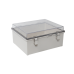 Gabinete Plástico ABS, Puerta Transparente, Uso en Intemperie (350 x 460 x 160 mm) Cierre por Broches Inoxidables y Permite Cerrado con Candado y Llave (Perno 5mm) No Incluido