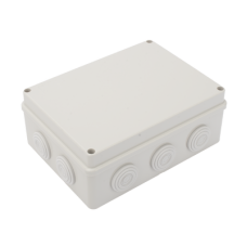 Caja Derivación-Conexión de Plástico (140 X 190 X 76 mm) con 10 Glándulas de Goma. Para Instalaciones Comerciales, Residenciales e Industriales. Incluye Tornillería para su Tapa. Funciona También como Registro.