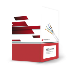 Bobina de Cable de UTP de 4 Pares Cat5e de 305 Metros (1000 Pies), 100% Cobre, PVC ROHS, Color Gris, 24 AWG, Uso en Interior, Para Aplicaciones de Voz, Datos y Video