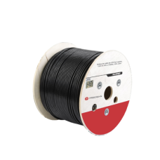 Bobina de Cable de UTP de 4 Pares Cat5e de 305 Metros (1000 Pies), 100% Cobre, LDPE Resistente a Rayos UV Relleno de Gel, Color Negro, 24 AWG, Uso en Exterior, Para Aplicaciones de Voz, Datos y Video