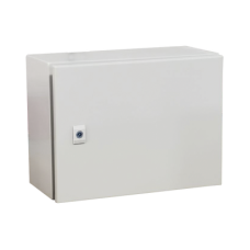 Gabinete de Acero IP66 Uso en Intemperie (400 x 300 x 300 mm) con Placa Trasera Interior Metálica y Compuerta Inferior Atornillable (Incluye Chapa y Llave T). Ideal para Centros de Carga y Tableros de Control.