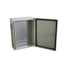 Gabinete de Acero IP66 Uso en Intemperie (300 x 400 x 200 mm) con Placa Trasera Interior de Metal y Compuerta Inferior Atornillable (Incluye Chapa y Llave T).