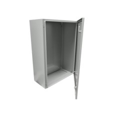 Gabinete de Acero IP66 Uso en Intemperie (400 x 600 x 200 mm) con Placa Trasera Interior Metálica y Compuerta Inferior Atornillable (Incluye Chapa y Llave).