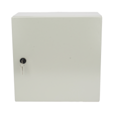 Gabinete de Acero IP66 Uso en Intemperie (400 x 400 x 200 mm) con Placa Trasera Interior de Metal y Compuerta Inferior Atornillable (Incluye Chapa y Llave PST407)