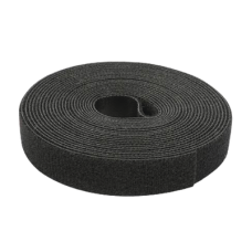 Cinta de Contacto Autoadherente Color Negro / 1.6 cm x 25 metros / Espalda con Espalda (Gancho y Bucle) 