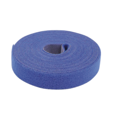 Cinta de Contacto Autoadherente Color Azul / 1.6 cm x 25 metros / Espalda con Espalda (Gancho y Bucle) 