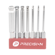 Juego de 7 Puntas Hexagonales / Allen, Milimétricas con Cabeza Redonda  para Destornillador de entrada Hexagonal de 1/4