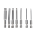 Juego de 7 Puntas Hexagonales / Allen, Milimétricas con Cabeza Redonda  para Destornillador de entrada Hexagonal de 1/4