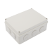 Caja Derivación-Conexión de Plástico (140 X 190 X 76 mm) con 10 Glándulas de Goma. Para Instalaciones Comerciales, Residenciales e Industriales. Incluye Tornillería para su Tapa. Funciona También como Registro.