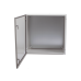 Gabinete de Acero IP66 Uso en Intemperie (600 x 600 x 300 mm) con Placa Trasera Interior Metálica y Compuerta Inferior Atornillable (Incluye Chapa y Llave T).
