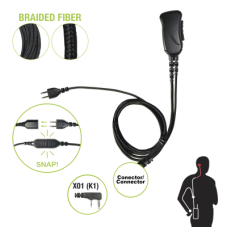 Cable de fibra trenzada serie SNAP compatible con KENWOOD conector de 2 pines para auricular