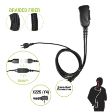 Micrófono con cable de fibra trenzada serie SNAP compatible con VERTEX VX-160/180/210/230/231/350/354/400/410/424/427.