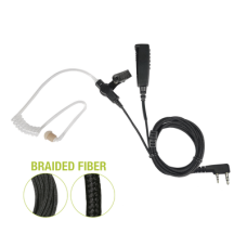 Micrófono De Solapa de 2 Cables Fibra Trenzada Serie SPM2300BF Con Conector KENWOOD de 2 Pines