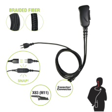Micrófono con cable de fibra trenzada serie SNAP compatible con Motorola Serie APX y TRBO (XPR6XXX/7XXX).