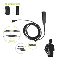 Cable para Micrófono audífono SNAP intercambiable con conector para Radios Icom IC-F3216/4261DS/DT, IC-F52D/62D, IC-F3400/4400DS/DT Cable para Micrófono audífono SNAP intercambiable con conector para Radios Icom IC-F3216/4261DS/DT, IC-F52D/62D, IC-F3400/4400DS/DT
