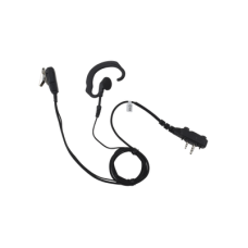 Micrófono de solapa con gancho suave para la oreja y fibra trenzada para puerto de accesorios Icom de 2 pines con tornillos