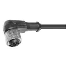 Conector Hembra M12 Acodado / 4 Pines / Cable 4 Hilos 2 Metros / Para Accesorios Industriales
