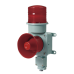 Combinación de baliza LED color roja con sirena electrónica para aplicaciones de la industria pesada  máx.120 dB a 24 VCD
