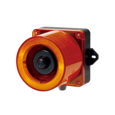 Combinacion de baliza LED color Ámbar y sirena electrónica de 31 tonos resistente a la intemperie de volumen máx. 123 dB a 12-24 VCD