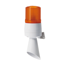 Luz LED con patrones de destello fijo y destellante con buzzer incorporado de alto volumen Máx. 95 dB color Ámbar 110 VCA