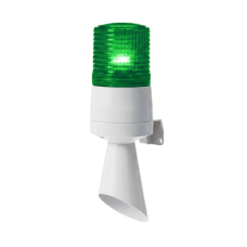 Luz LED con patrones de destello fijo y destellante con buzzer incorporado de alto volumen Máx. 95 dB color Verde 110 VCA