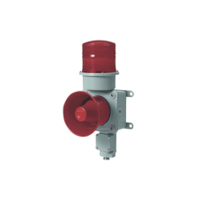 Combinación de baliza LED color roja con sirena electrónica para aplicaciones de la industria pesada  máx.114 dB a 220 VCA