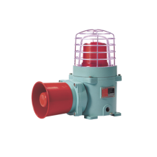 Combinación de baliza LED color Rojo con patrón fijo y flasheante con sirena electrónica, máx. 120 dB para zonas peligrosas a 120 VCA Combinación de baliza LED color Rojo con patrón fijo y flasheante con sirena electrónica, máx. 120 dB para zonas peligrosas a 120 VCA