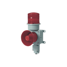 Combinación de baliza LED color roja con sirena electrónica para aplicaciones de la industria pesada  máx.120 dB a 120 VCA