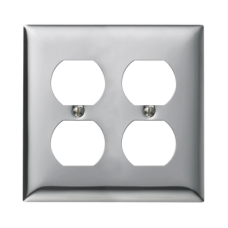 Tapa para 2 Contacto Dúplex Color Cromo. Tapa para 2 Contacto Dúplex Color Cromo.