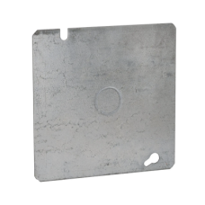 Tapa Cuadrada Plana de  Acero Galvanizado con Entrada de 1/2