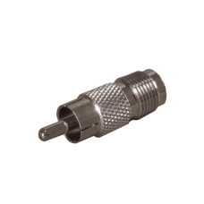 Adaptador de TNC Hembra a RCA Macho Tipo Fono para Aplicaciones de Audio y Video, Níquel/Oro/Teflón
