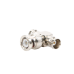 Adaptador en T para 50 Ohm de BNC Macho a Doble BNC Hembra, Maquinado, Níquel/ Oro/ Teflón.
